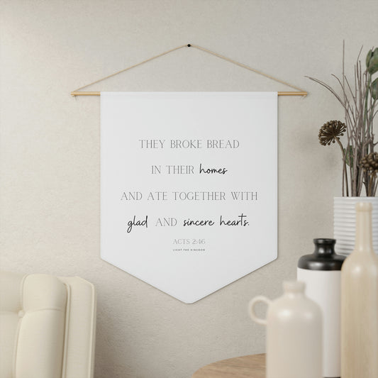 They Broke Bread Scripture Wall Hanging