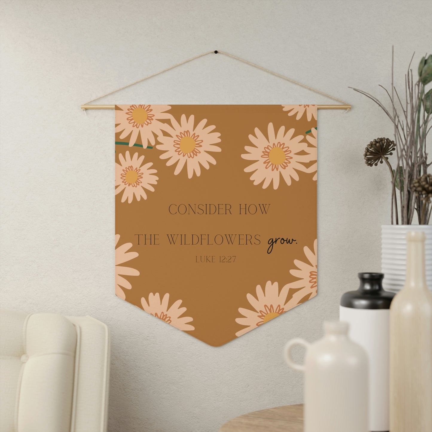 Consider the Wildflowers Scripture Clay Wall Hanging